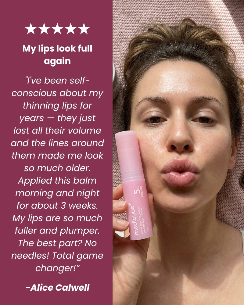 Using balm on lip lines
